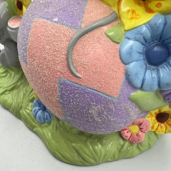 Vintage Ceramic Handmade Easter Egg Mice Spring Decor Shelf Sitter Figurine 80's - Picture 9 of 13